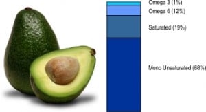 fat ratio in an avocado