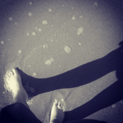 Grounding barefoot beach walk