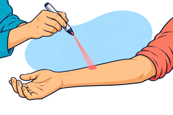Hand-drawn acupressure treatment illustration